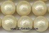 CSB2213 15.5 inches 10mm round wrinkled shell pearl beads wholesale