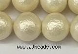 CSB2214 15.5 inches 12mm round wrinkled shell pearl beads wholesale