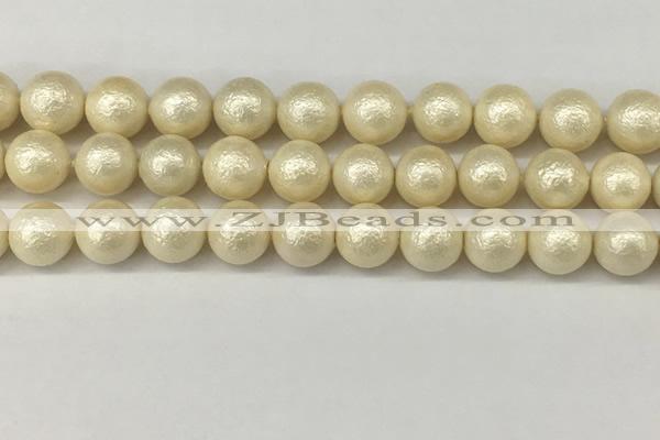 CSB2214 15.5 inches 12mm round wrinkled shell pearl beads wholesale