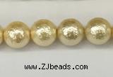 CSB2221 15.5 inches 6mm round wrinkled shell pearl beads wholesale