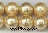 CSB2223 15.5 inches 10mm round wrinkled shell pearl beads wholesale