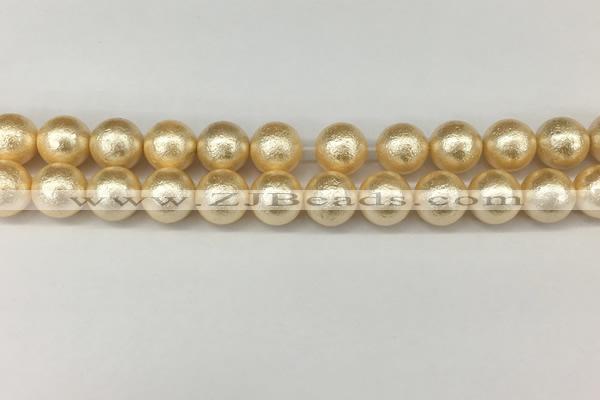 CSB2224 15.5 inches 12mm round wrinkled shell pearl beads wholesale