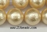 CSB2225 15.5 inches 14mm round wrinkled shell pearl beads wholesale