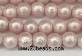 CSB2230 15.5 inches 4mm round wrinkled shell pearl beads wholesale