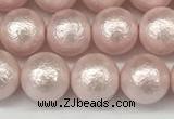 CSB2232 15.5 inches 8mm round wrinkled shell pearl beads wholesale