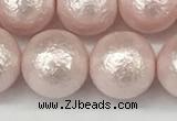 CSB2235 15.5 inches 14mm round wrinkled shell pearl beads wholesale