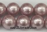 CSB2243 15.5 inches 10mm round wrinkled shell pearl beads wholesale