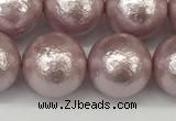 CSB2245 15.5 inches 14mm round wrinkled shell pearl beads wholesale