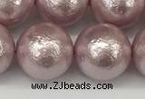 CSB2246 15.5 inches 16mm round wrinkled shell pearl beads wholesale