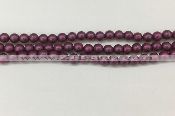 CSB2251 15.5 inches 6mm round wrinkled shell pearl beads wholesale
