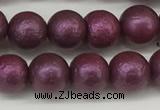 CSB2252 15.5 inches 8mm round wrinkled shell pearl beads wholesale