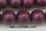 CSB2254 15.5 inches 12mm round wrinkled shell pearl beads wholesale