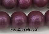 CSB2255 15.5 inches 14mm round wrinkled shell pearl beads wholesale