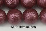 CSB2264 15.5 inches 12mm round wrinkled shell pearl beads wholesale