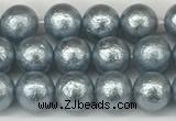 CSB2281 15.5 inches 6mm round wrinkled shell pearl beads wholesale