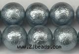 CSB2283 15.5 inches 10mm round wrinkled shell pearl beads wholesale