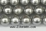 CSB2301 15.5 inches 6mm round wrinkled shell pearl beads wholesale