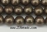 CSB2310 15.5 inches 4mm round wrinkled shell pearl beads wholesale