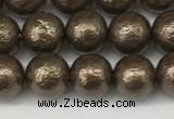 CSB2311 15.5 inches 6mm round wrinkled shell pearl beads wholesale