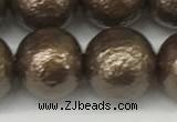 CSB2315 15.5 inches 14mm round wrinkled shell pearl beads wholesale