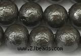 CSB2323 15.5 inches 10mm round wrinkled shell pearl beads wholesale