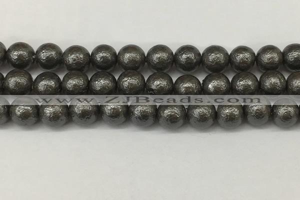 CSB2325 15.5 inches 14mm round wrinkled shell pearl beads wholesale