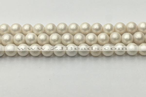 CSB2362 15.5 inches 8mm round matte wrinkled shell pearl beads