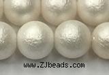 CSB2363 15.5 inches 10mm round matte wrinkled shell pearl beads