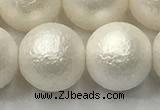 CSB2366 15.5 inches 16mm round matte wrinkled shell pearl beads