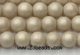 CSB2370 15.5 inches 4mm round matte wrinkled shell pearl beads