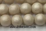 CSB2371 15.5 inches 6mm round matte wrinkled shell pearl beads
