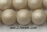 CSB2373 15.5 inches 10mm round matte wrinkled shell pearl beads