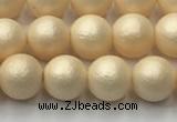 CSB2390 15.5 inches 4mm round matte wrinkled shell pearl beads