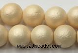 CSB2392 15.5 inches 8mm round matte wrinkled shell pearl beads