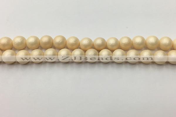 CSB2392 15.5 inches 8mm round matte wrinkled shell pearl beads