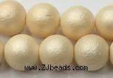 CSB2393 15.5 inches 10mm round matte wrinkled shell pearl beads