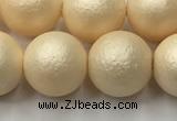 CSB2395 15.5 inches 14mm round matte wrinkled shell pearl beads