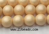 CSB2400 15.5 inches 4mm round matte wrinkled shell pearl beads