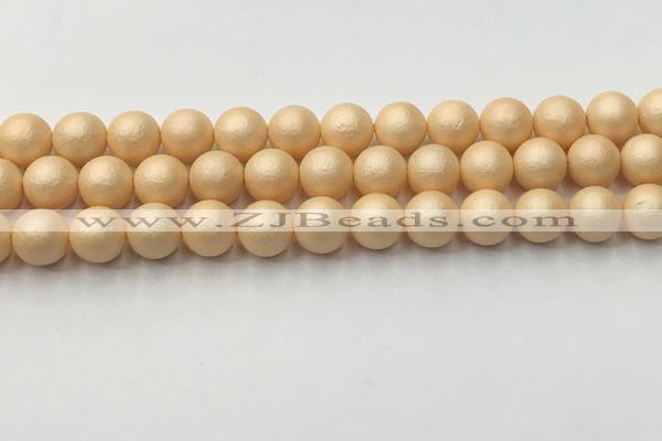 CSB2402 15.5 inches 8mm round matte wrinkled shell pearl beads