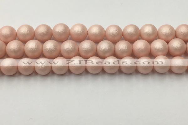 CSB2414 15.5 inches 12mm round matte wrinkled shell pearl beads