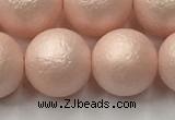 CSB2415 15.5 inches 14mm round matte wrinkled shell pearl beads
