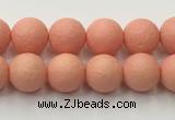 CSB2420 15.5 inches 4mm round matte wrinkled shell pearl beads