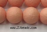 CSB2424 15.5 inches 12mm round matte wrinkled shell pearl beads