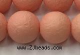CSB2425 15.5 inches 14mm round matte wrinkled shell pearl beads
