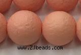 CSB2426 15.5 inches 16mm round matte wrinkled shell pearl beads