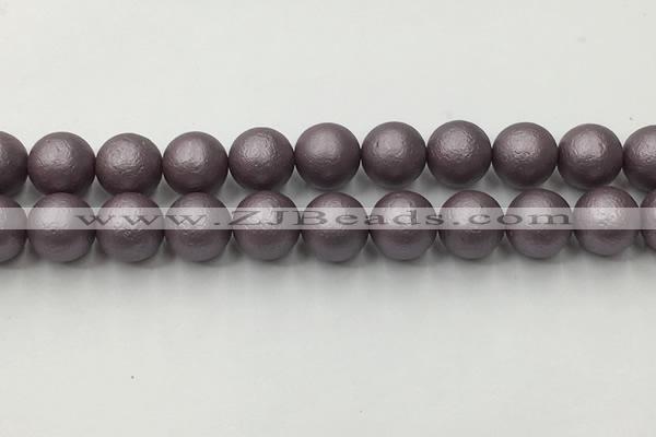 CSB2446 15.5 inches 16mm round matte wrinkled shell pearl beads