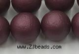 CSB2456 15.5 inches 16mm round matte wrinkled shell pearl beads