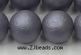 CSB2486 15.5 inches 16mm round matte wrinkled shell pearl beads