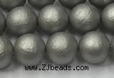 CSB2492 15.5 inches 8mm round matte wrinkled shell pearl beads