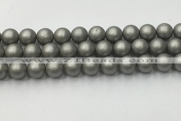 CSB2496 15.5 inches 16mm round matte wrinkled shell pearl beads